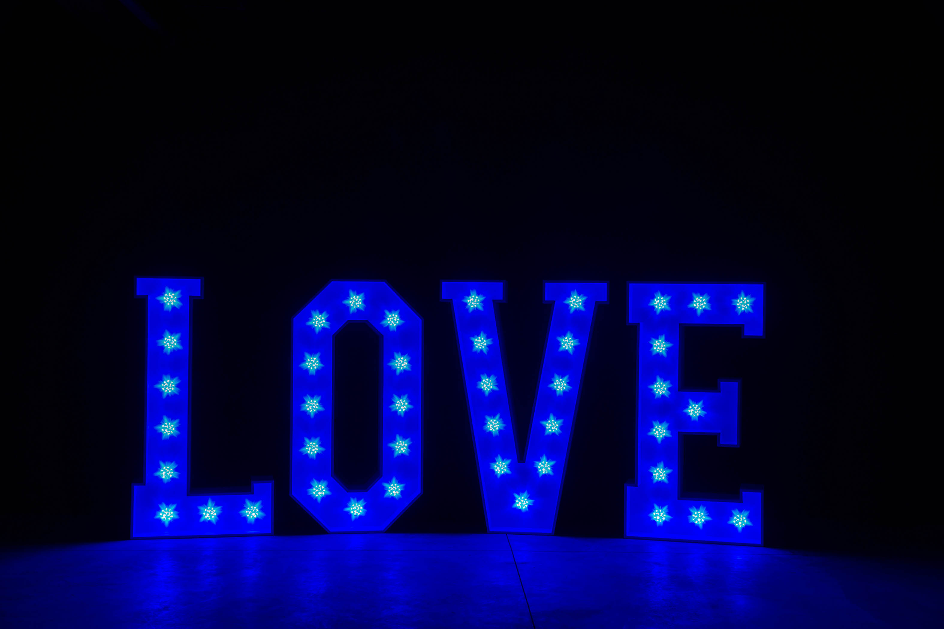 4' LOVE Letters - Blue Light - Photo by Viscosi Photography