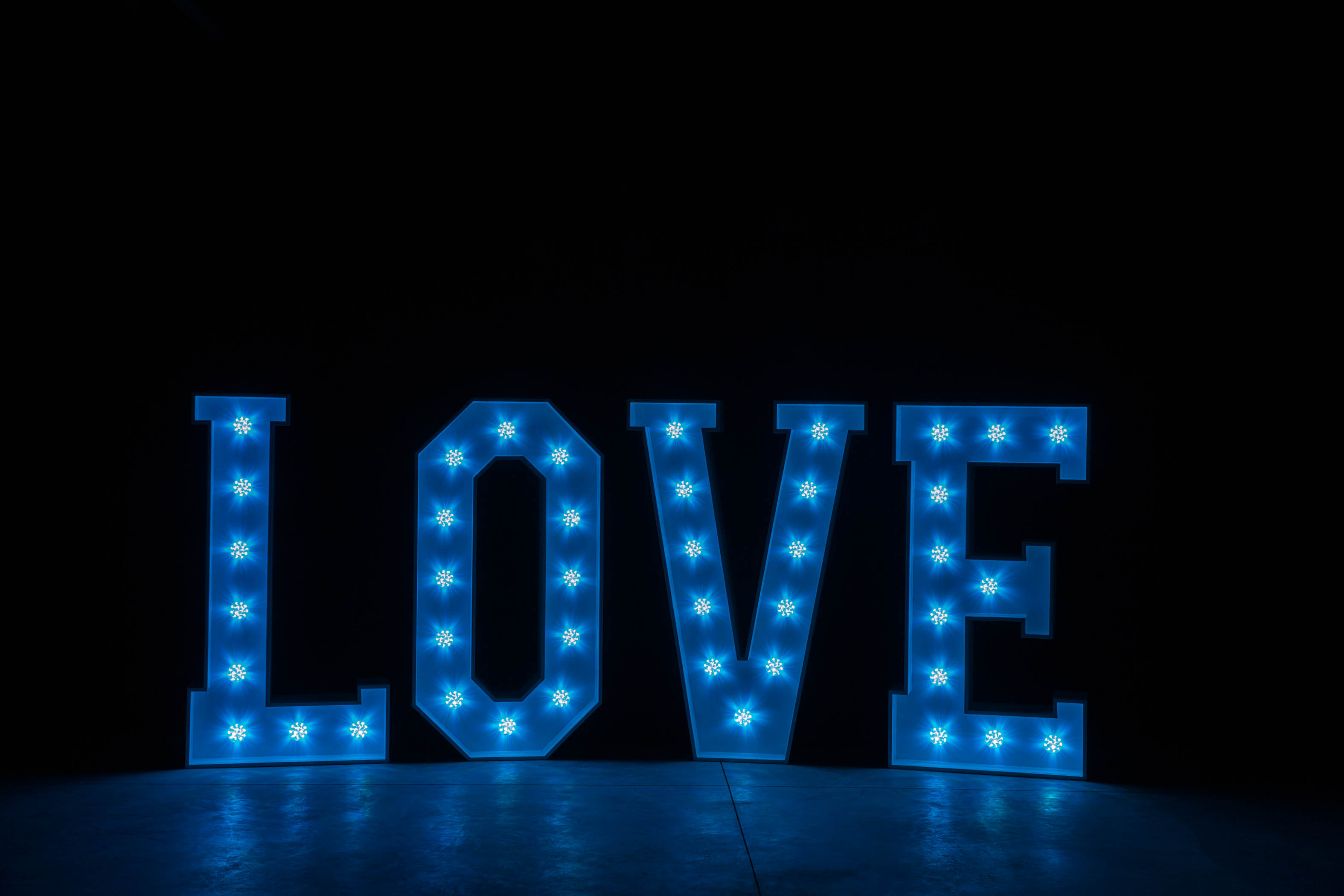 4' LOVE Letters - Light Blue Light - Photo by Viscosi Photography