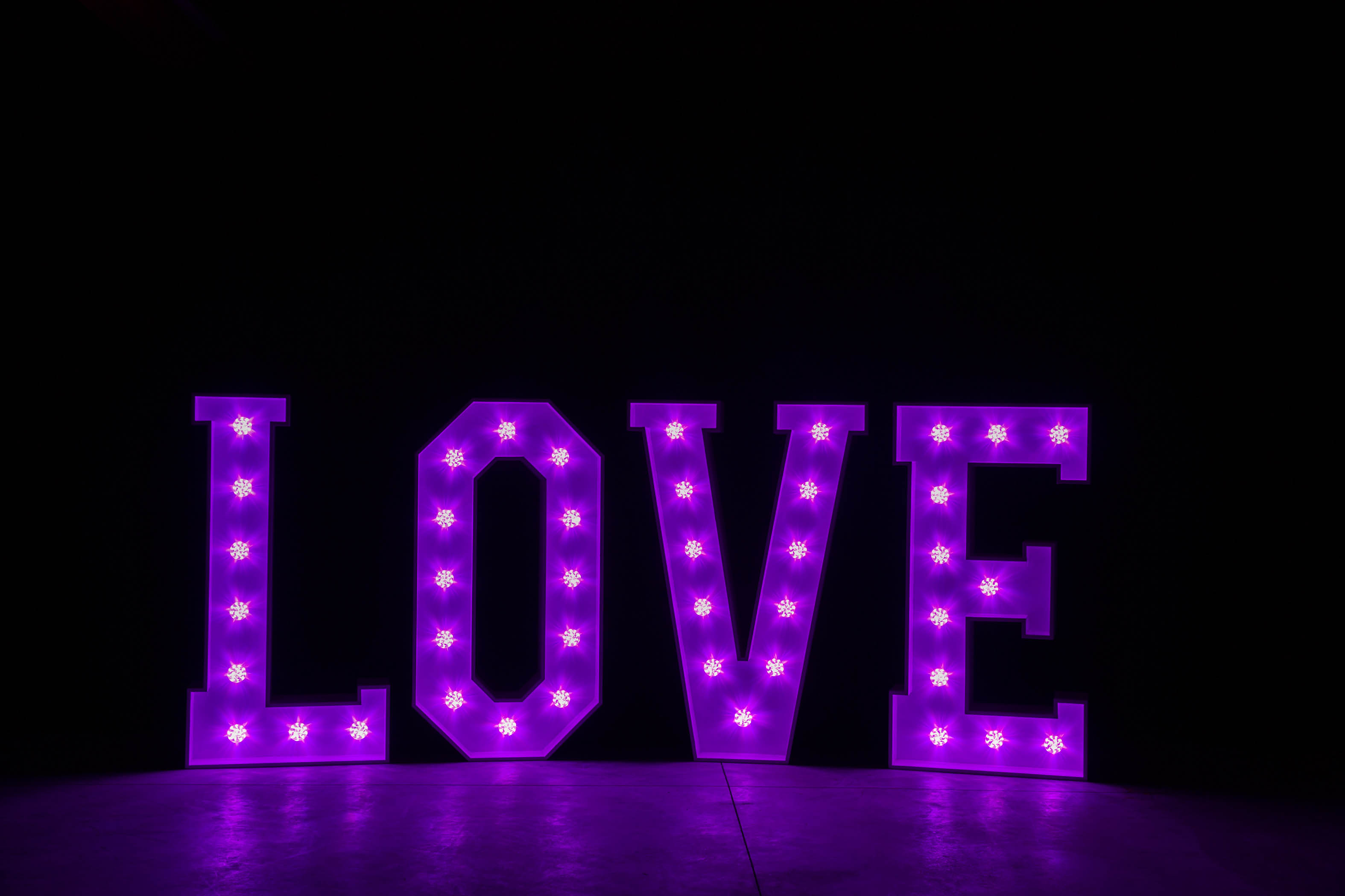 4' LOVE Letters - Purple Light - Photo by Viscosi Photography