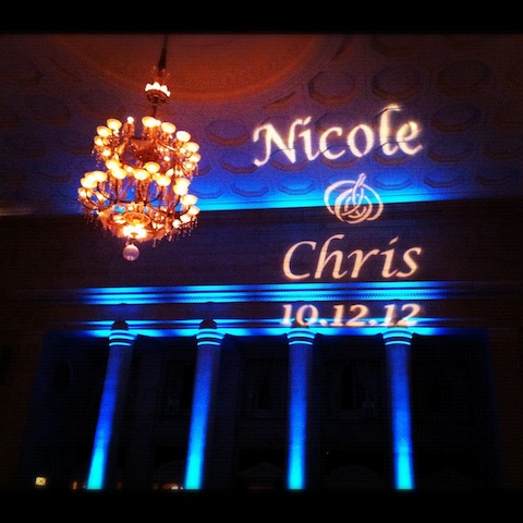 Monogram & Tiffany Blue Up Lighting @ The Hall of Springs