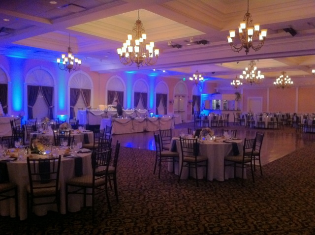 8 Blue Up Lights in Ballroom @ Glen Sanders Mansion