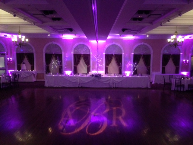 Purple Up Lighting & Monogram @ The Glen Sanders Mansion