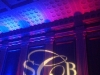 Blue & Red Up Lighting & Monogram @ Key Hall at Proctors