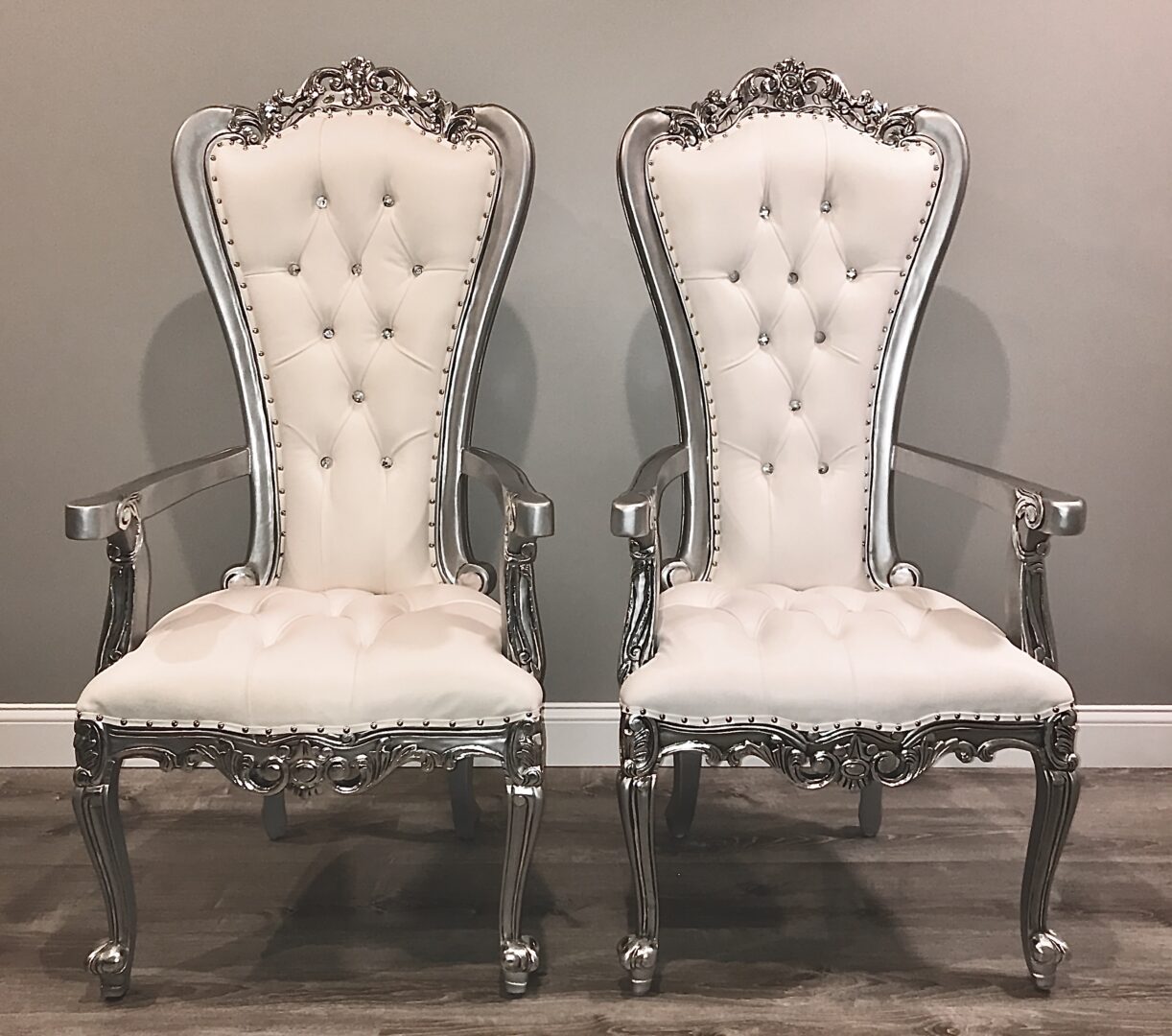Small Silver Throne Chairs